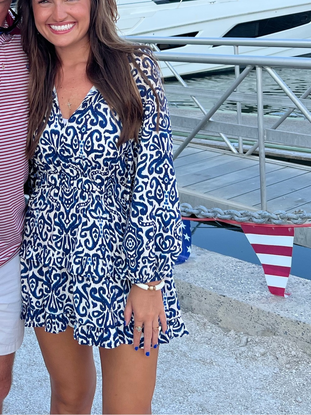 Zara Blue & White Printed Dress